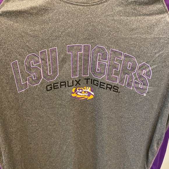 Mens Captivating Dri-Fit LSU Tigers Collage Football Color Block Shirt L Slim - Picture 3 of 6